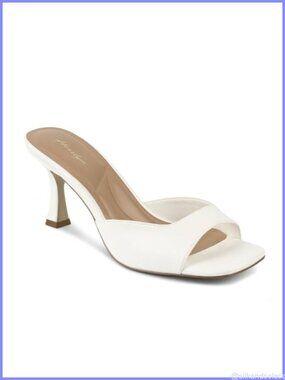 Kitten Heels Square Toe Backless Slip On PU Mules for Women Party Wedding
